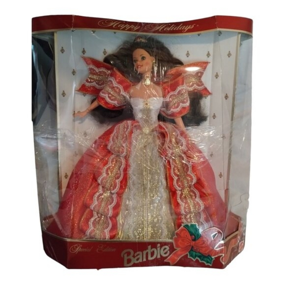 Vintage Hallmark Keepsake Collection Barbie Brunette Happy Holidays Ornament